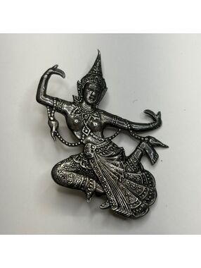 Siam Sterling silver Thai dancer vintage/antique brooch